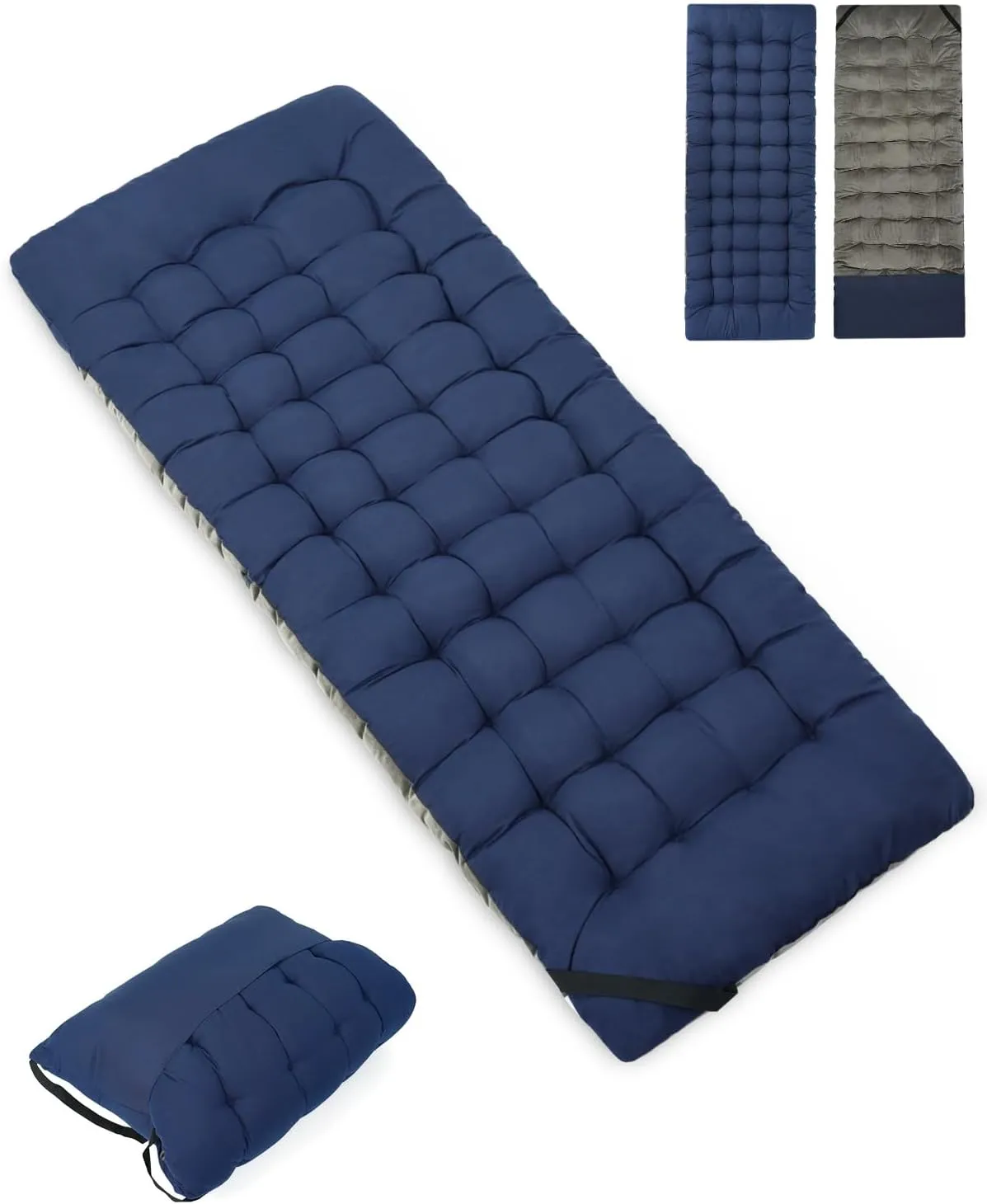 Sportneer Cot Mattress: 2" Thick Soft Comfortable Camping Cot Mattress Pad for Sleeping - 75''x28''Cot Mattress Topper with Fix Straps for Single Bed/Camp Cot/Rv Bunk