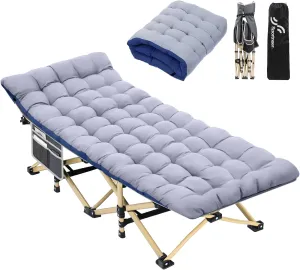 Sportneer Cots for Sleeping, Camping Cots for Adults with Mattress Max Load 450 LBS Heavy Duty Folding Portable Bed with Padded for Camping Tent Office Outdoor Travel Sleep Over