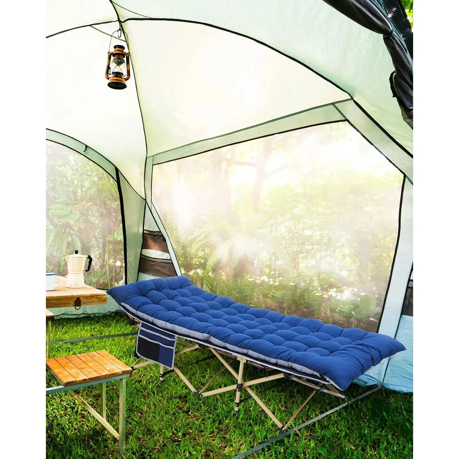 Sportneer Heavy-Duty Camping Cot with Mattress - Portable Bed for Adults, Max Load 450 lbs