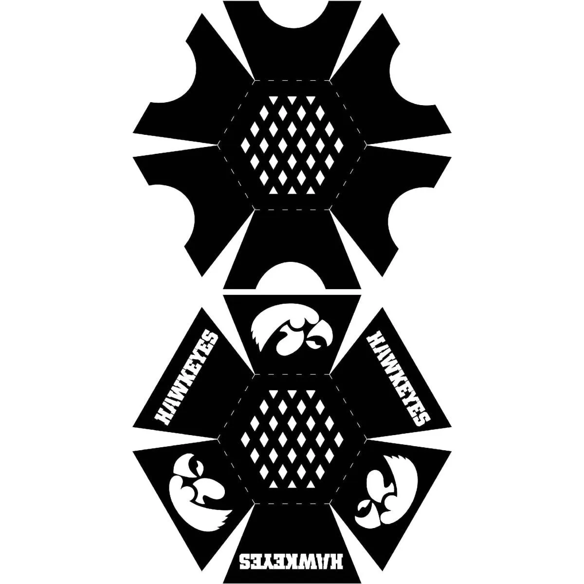 Sporty Hexagon Fire Pit DXF for CNC | Lowa Hawkeyes Team Logo