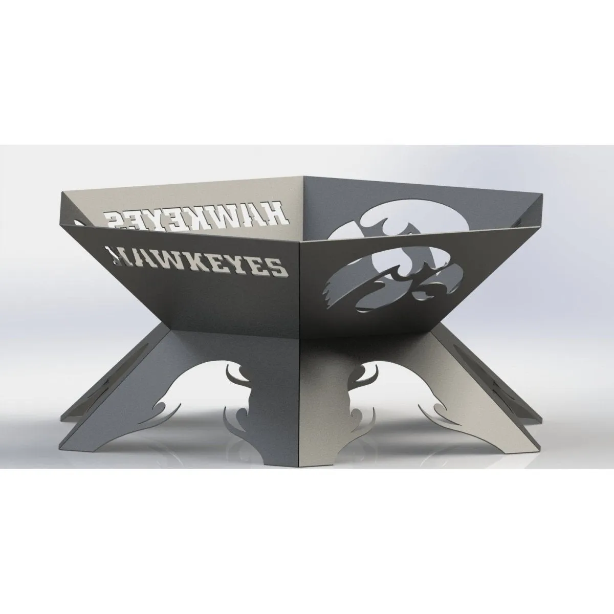 Sporty Hexagon Fire Pit DXF for CNC | Lowa Hawkeyes Team Logo