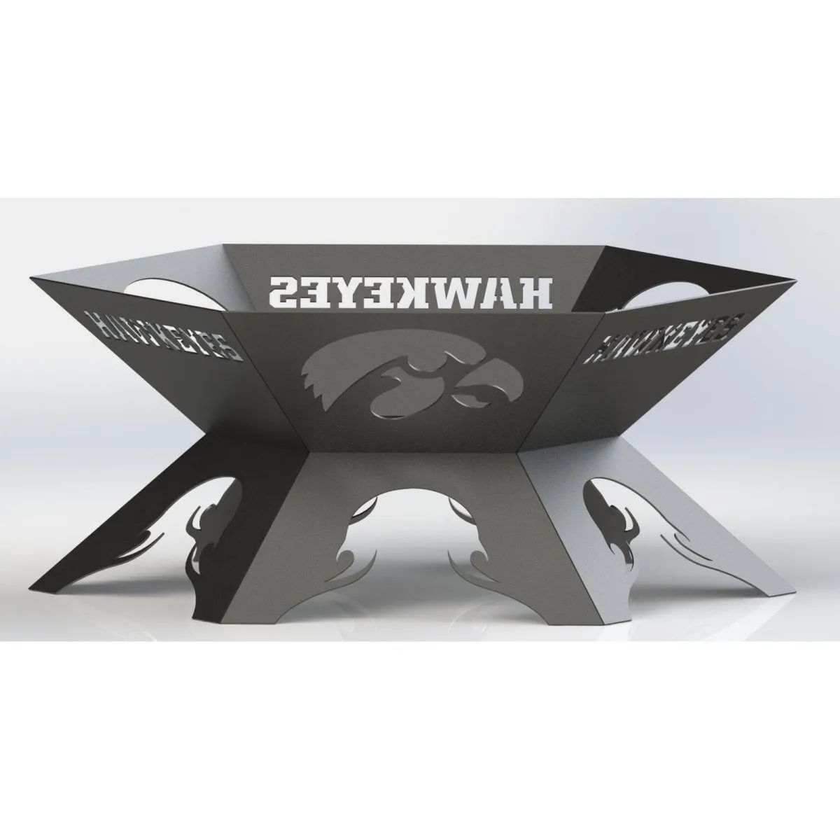 Sporty Hexagon Fire Pit DXF for CNC | Lowa Hawkeyes Team Logo