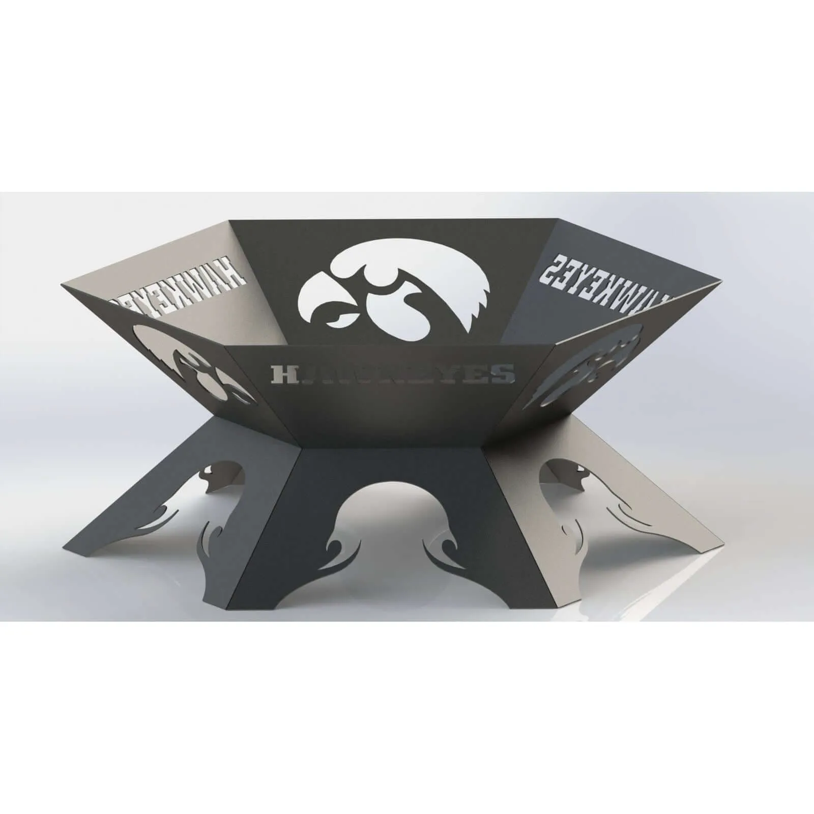 Sporty Hexagon Fire Pit DXF for CNC | Lowa Hawkeyes Team Logo