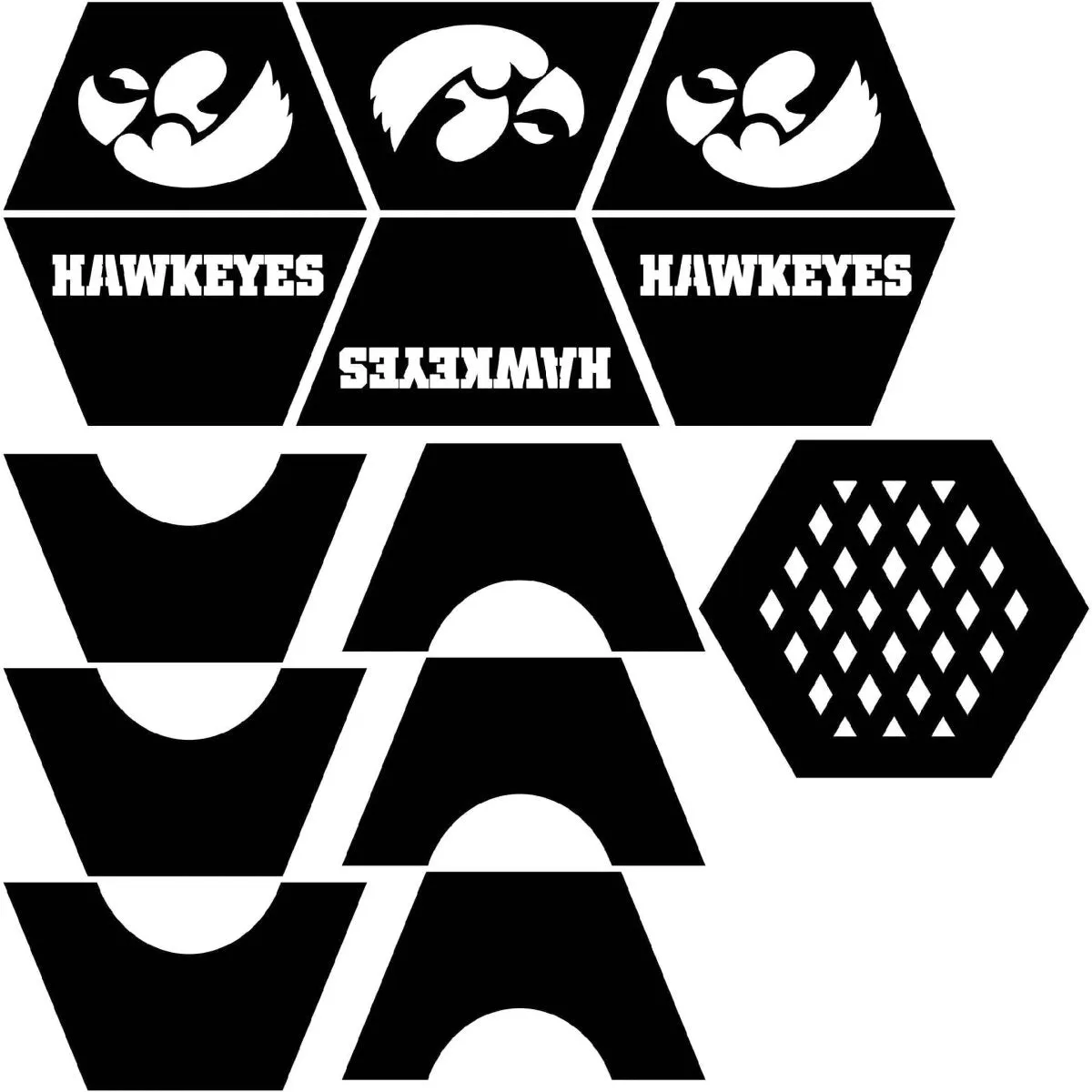 Sporty Hexagon Fire Pit DXF for CNC | Lowa Hawkeyes Team Logo