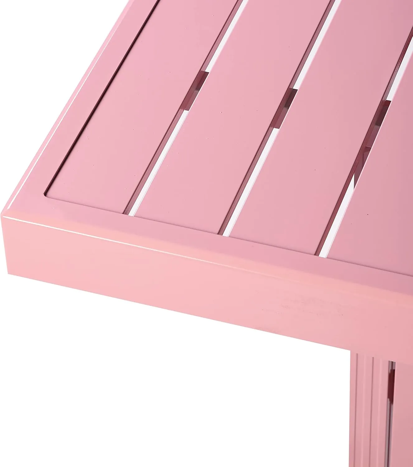 Square 42 in. x 42 in. Aluminum Propane Pink Fire Pit Table with Glass Beads, Two Covers, Lid, 57,000 BTUs