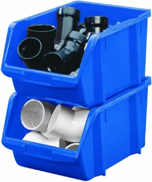 Stack-On BIN-14 Large Parts Storage Organizer Bin, Blue