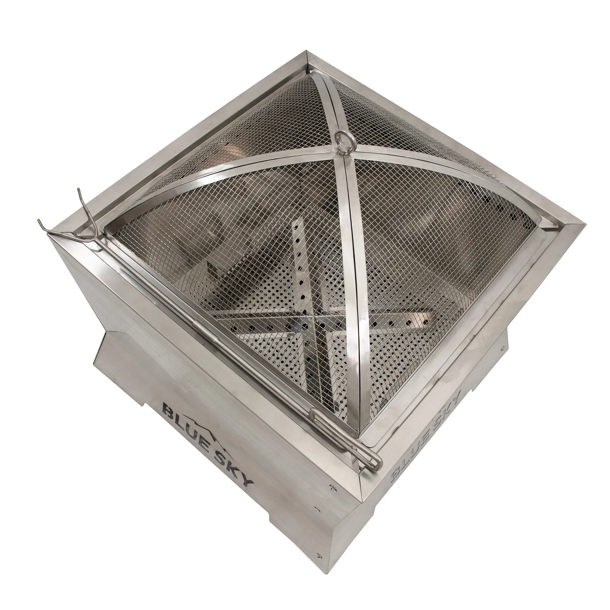Stainless Steel Square Domed Peak Spark Screen and Screen Lift