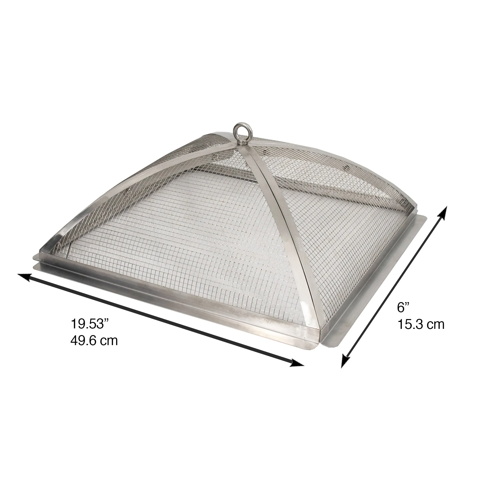 Stainless Steel Square Domed Peak Spark Screen and Screen Lift