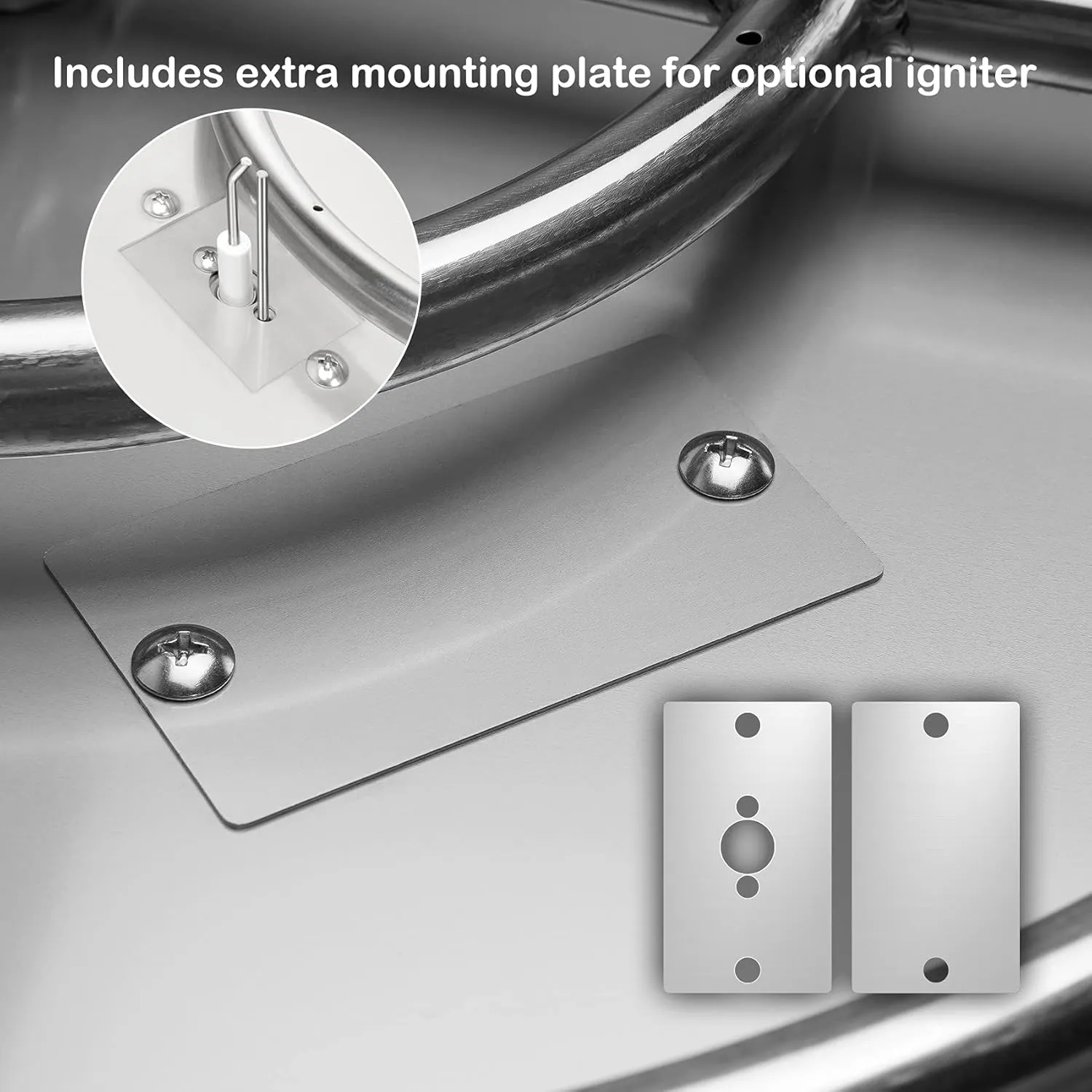 Stanbroil 31 Inch Round Drop-in Fire Pit Kit Inserted with Spark Ignition Kit,Stainless Steel Gas Fire Pit Burner Set for Outdoor and Indoor- Natural Gas Version