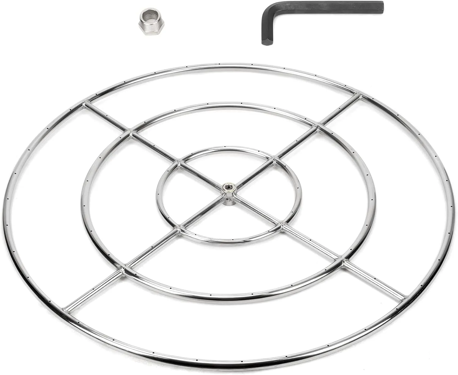 Stanbroil 36 Inch Round Fire Burner Ring for Natural Gas & Propane - 304 Stainless Steel Fire Burner for Indoor & Outdoor, BTU 443,000 Max