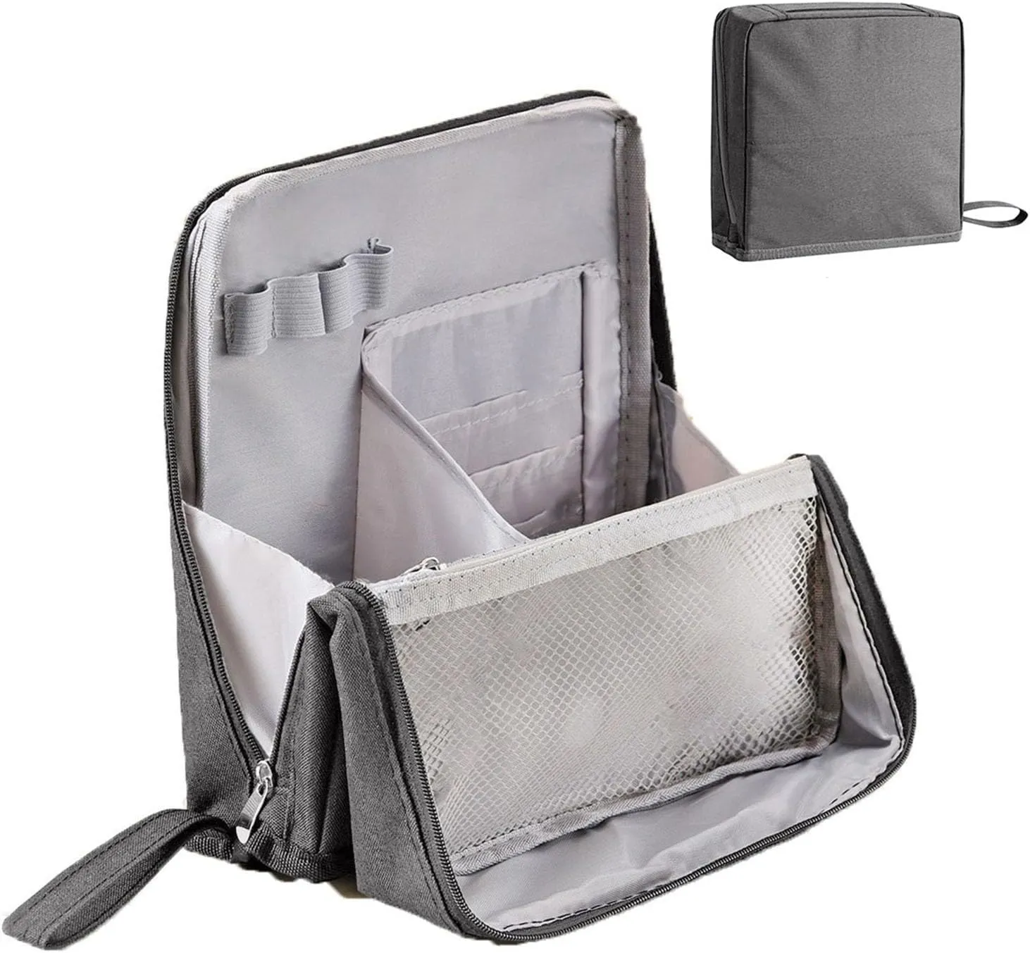 Standing Makeup Bag – Portable, Large Capacity, Multi-purpose Large Capacity Oxford Cloth Standing Makeup Bag (1 Gray)