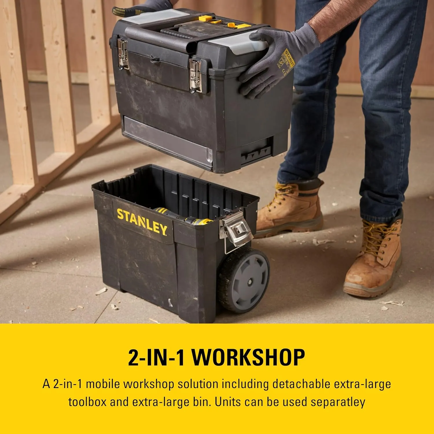 STANLEY Mobile Work Centre Toolbox, 2 Tier Stackable Units, 1-93-968