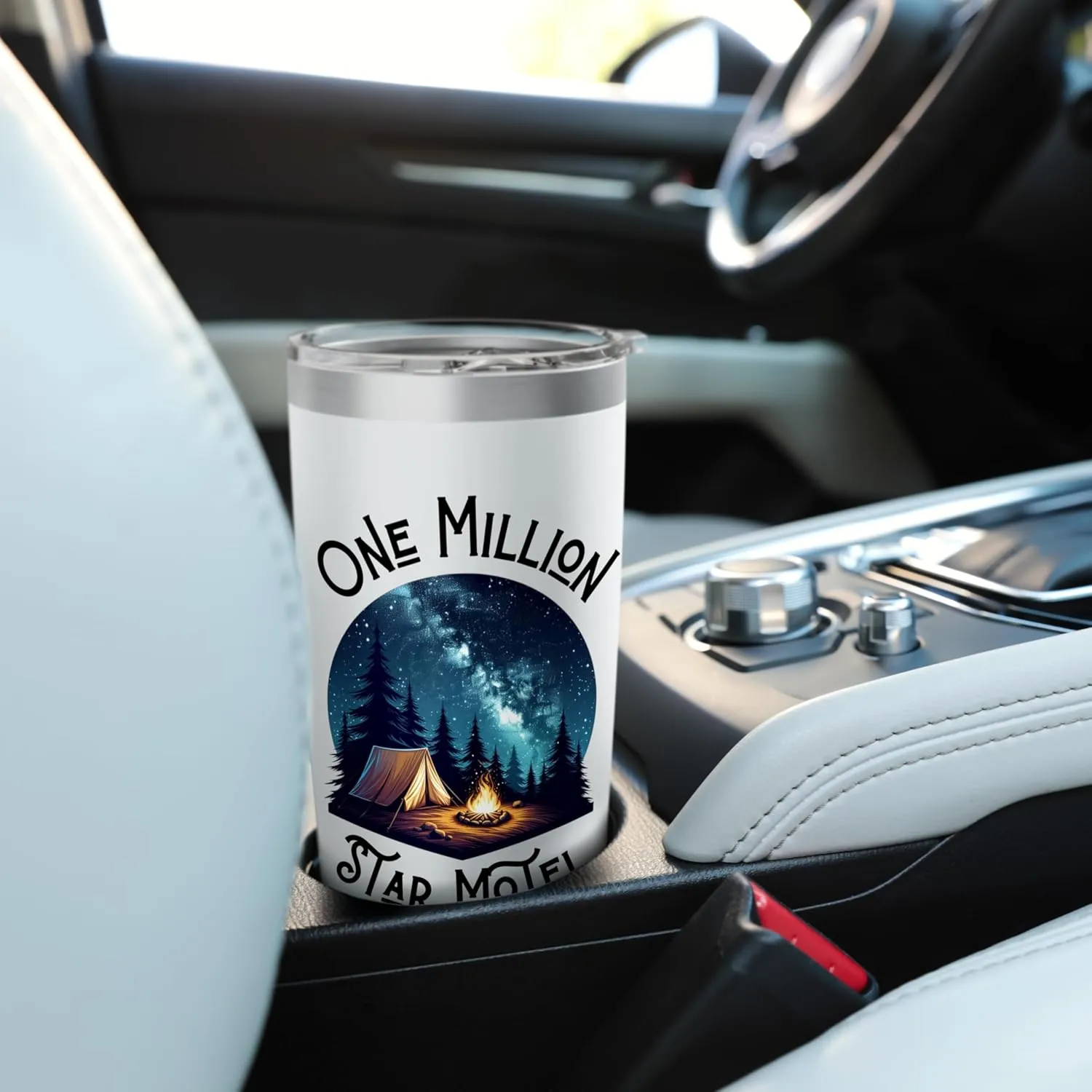 Stargazing Camping and Vintage Camping With Stars and Moon Stainless Steel Insulated Tumbler