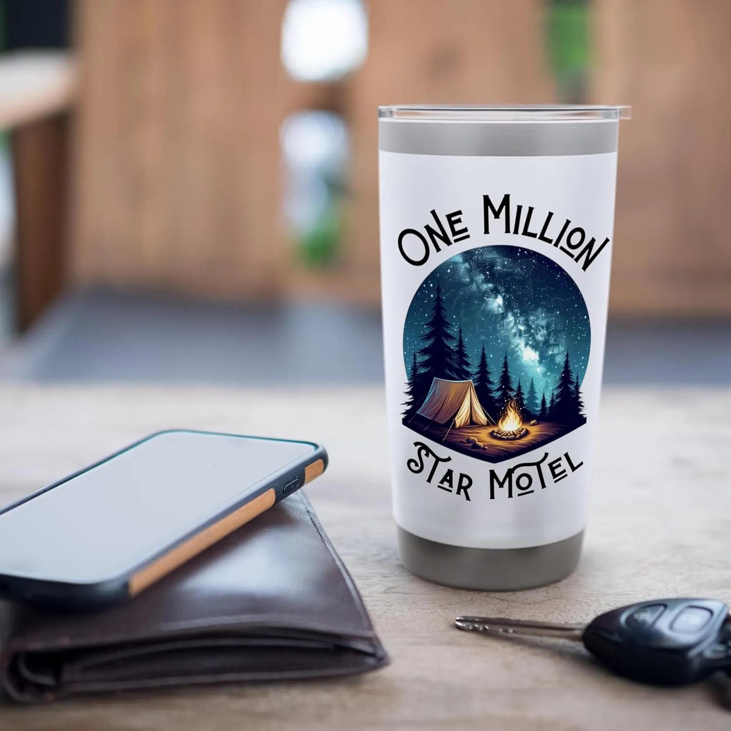 Stargazing Camping and Vintage Camping With Stars and Moon Stainless Steel Insulated Tumbler