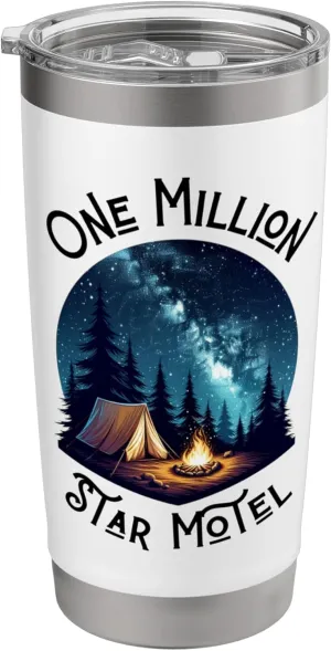 Stargazing Camping and Vintage Camping With Stars and Moon Stainless Steel Insulated Tumbler