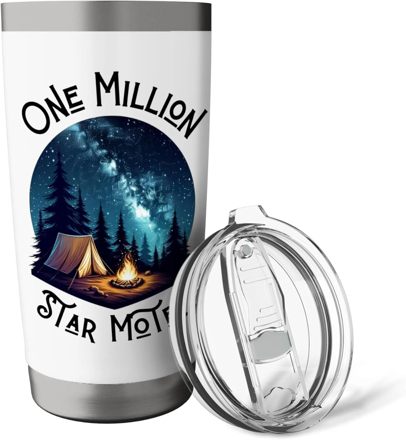 Stargazing Camping and Vintage Camping With Stars and Moon Stainless Steel Insulated Tumbler