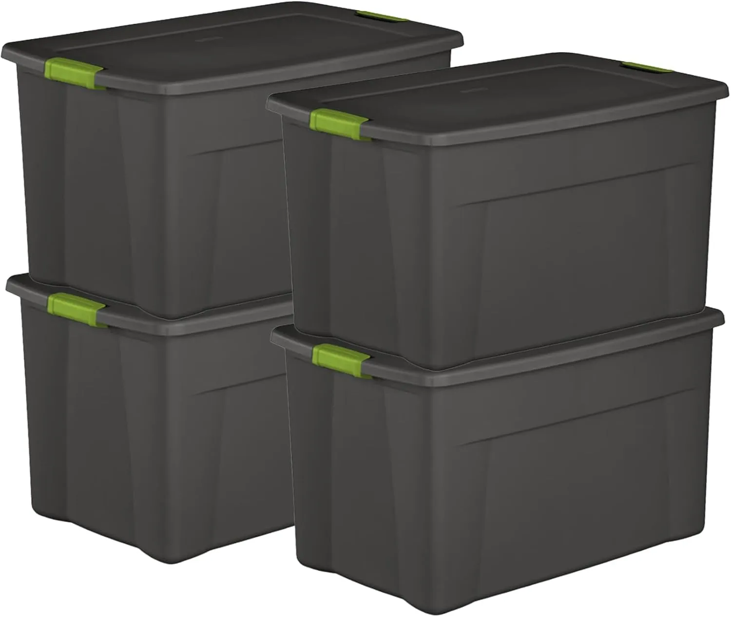 Sterilite 4-Pack Storage Bins with Lids, Extra Large Tote Bin Containers, 35 Gallon, Gray