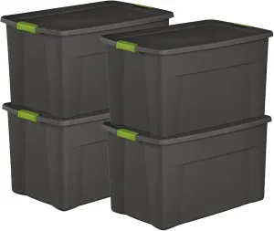 Sterilite 4-Pack Storage Bins with Lids, Extra Large Tote Bin Containers, 35 Gallon, Gray