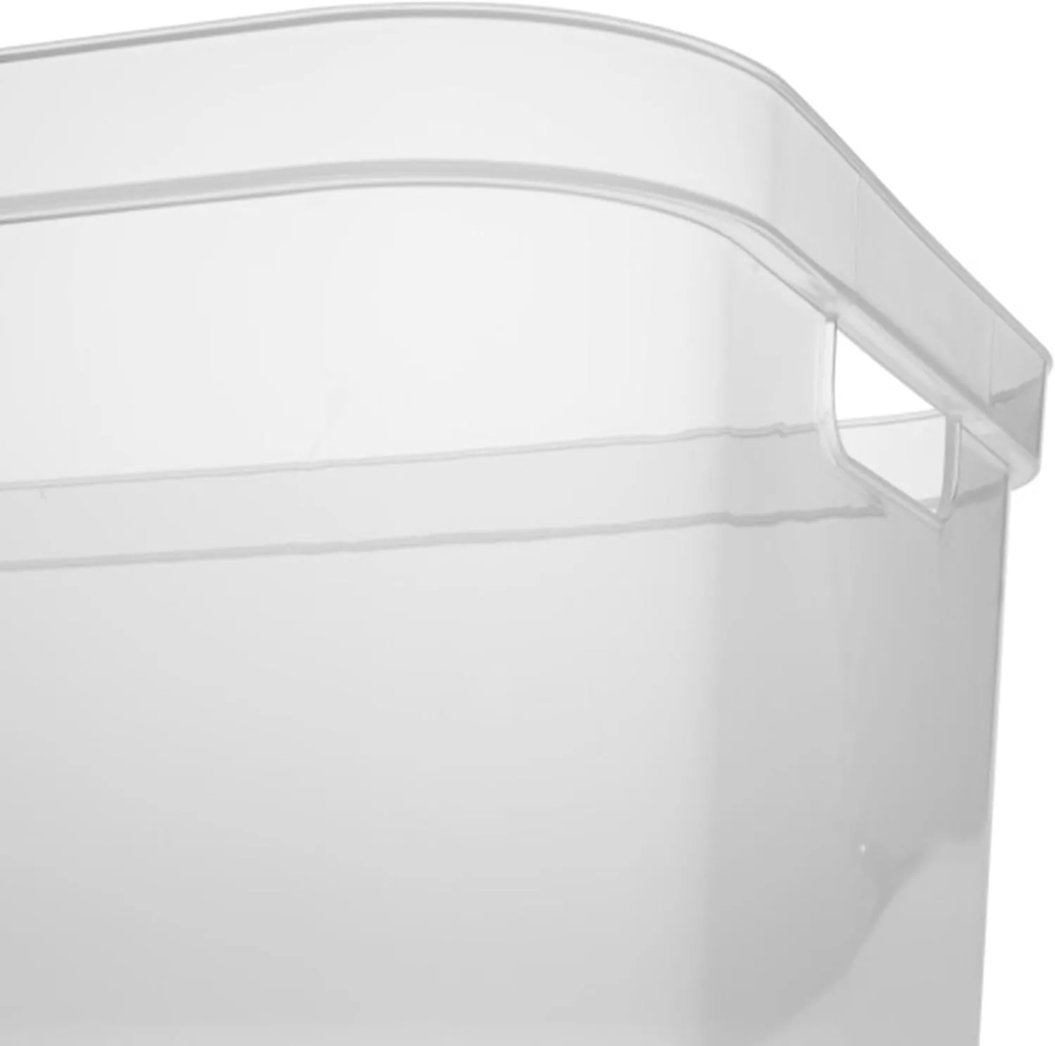 Sterilite 5.25 x 12.25 x 15 Inch Medium Modern Storage Bin w/Comfortable Carry Through Handles & Banded Rim for Household Organization, Clear 8 Pack
