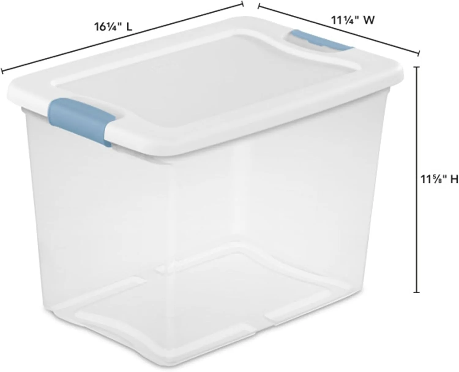 Sterilite 6-Pack Stackable Storage Bin with Lid, Clear Plastic Design, 25 Quart