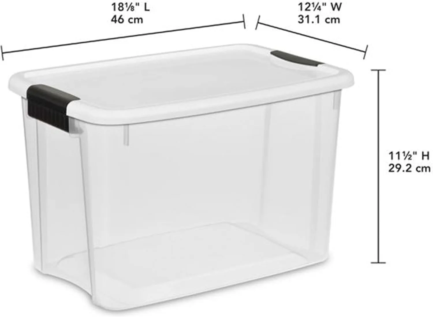 Sterilite 6-Pack Stackable Storage Bin with Lid, Clear Plastic Design, 30 Quart