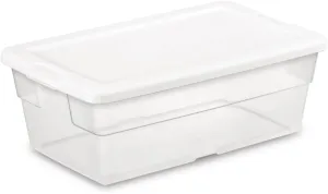STERILITE 6-Quart Storage Bin Shoe Box - Clear (4)