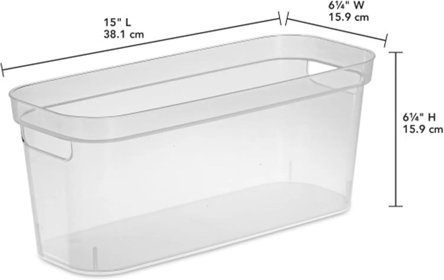 Sterilite 6.25x6.25x15 Inch Narrow Modern Storage Bin with Comfortable Carry Through Handles and Banded Rim for Household Organization, Clear (8 Pack)