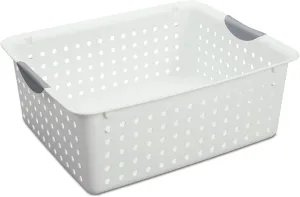 Sterilite Large Ultra Basket, Open Storage Bin to Organize Closets, Cabinets, Pantry, Shelving and Countertop Space, White, 1-Pack