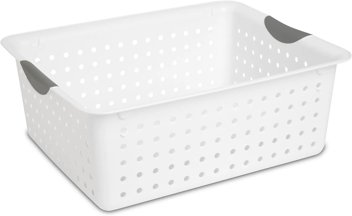 Sterilite Large Ultra Basket, Storage Bin to Organize Closets, Cabinets, Pantry, Shelving and Countertop Space, White, (Pack of 6)