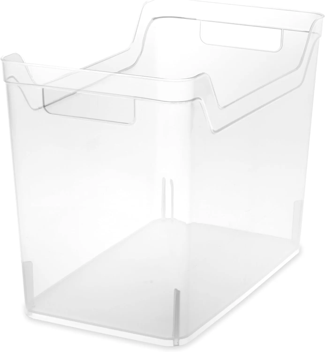 Sterilite Medium Shelf Bin with Handles, Plastic Storage Container for Organizing Shelving, Closet, Pantry, and Countertops, Clear, 6-Pack