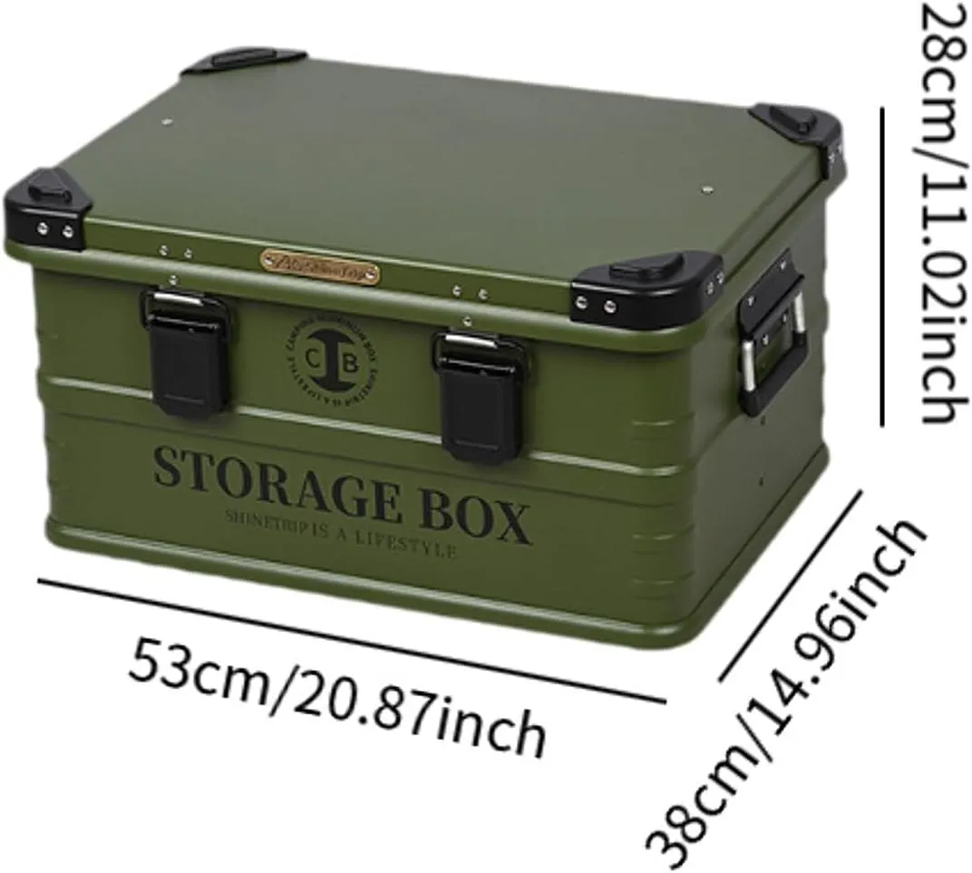 Storage Box Storage Bin with Handle Multifunctional Container Trunk Organizer for Outdoor Shopping Backpacking Kitchen Garage, M Green