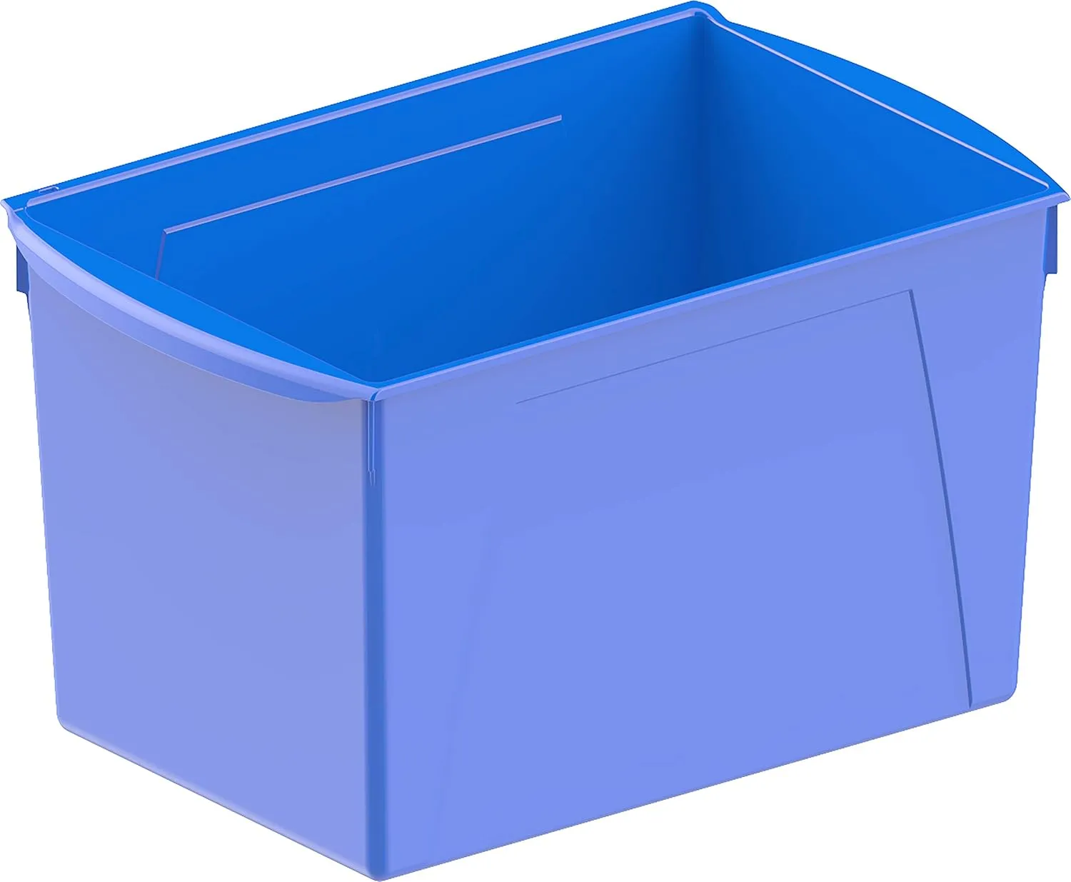 Storex Extra-Large Book Bin, Interlocking Plastic Organizer for Home, Office and Classroom, Blue, (71135U06C) (Pack of 6)