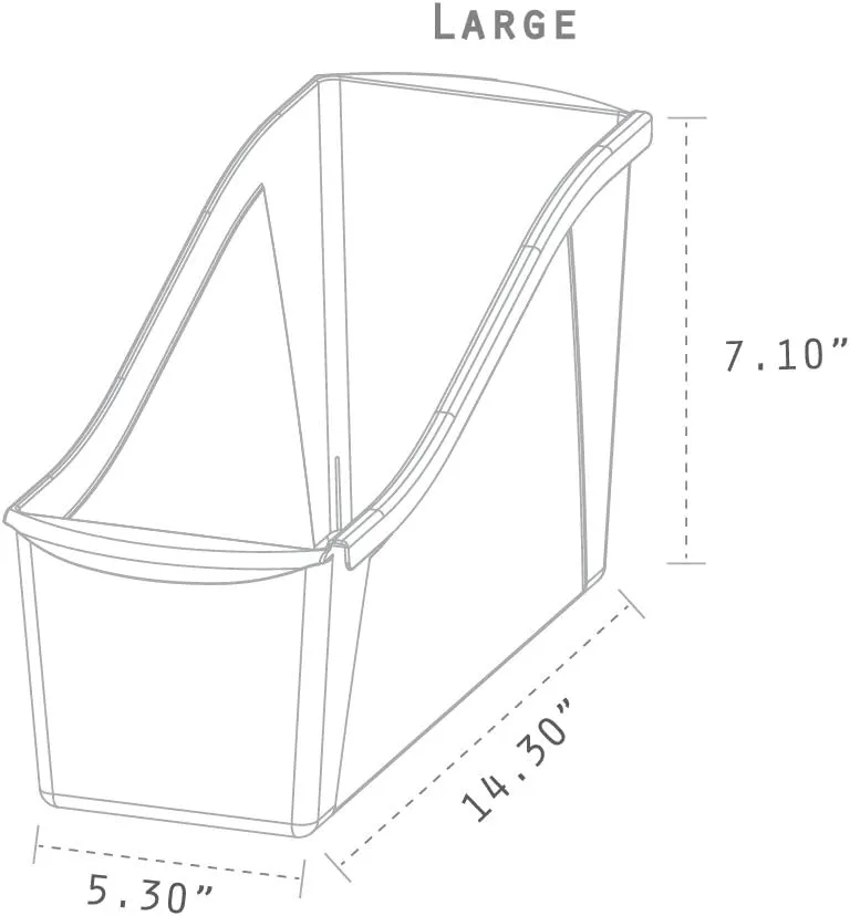 Storex Large Book Bin, Interlocking Plastic Organizer for Home, Office and Classroom, Black, (70109E06C) (Pack of 6)