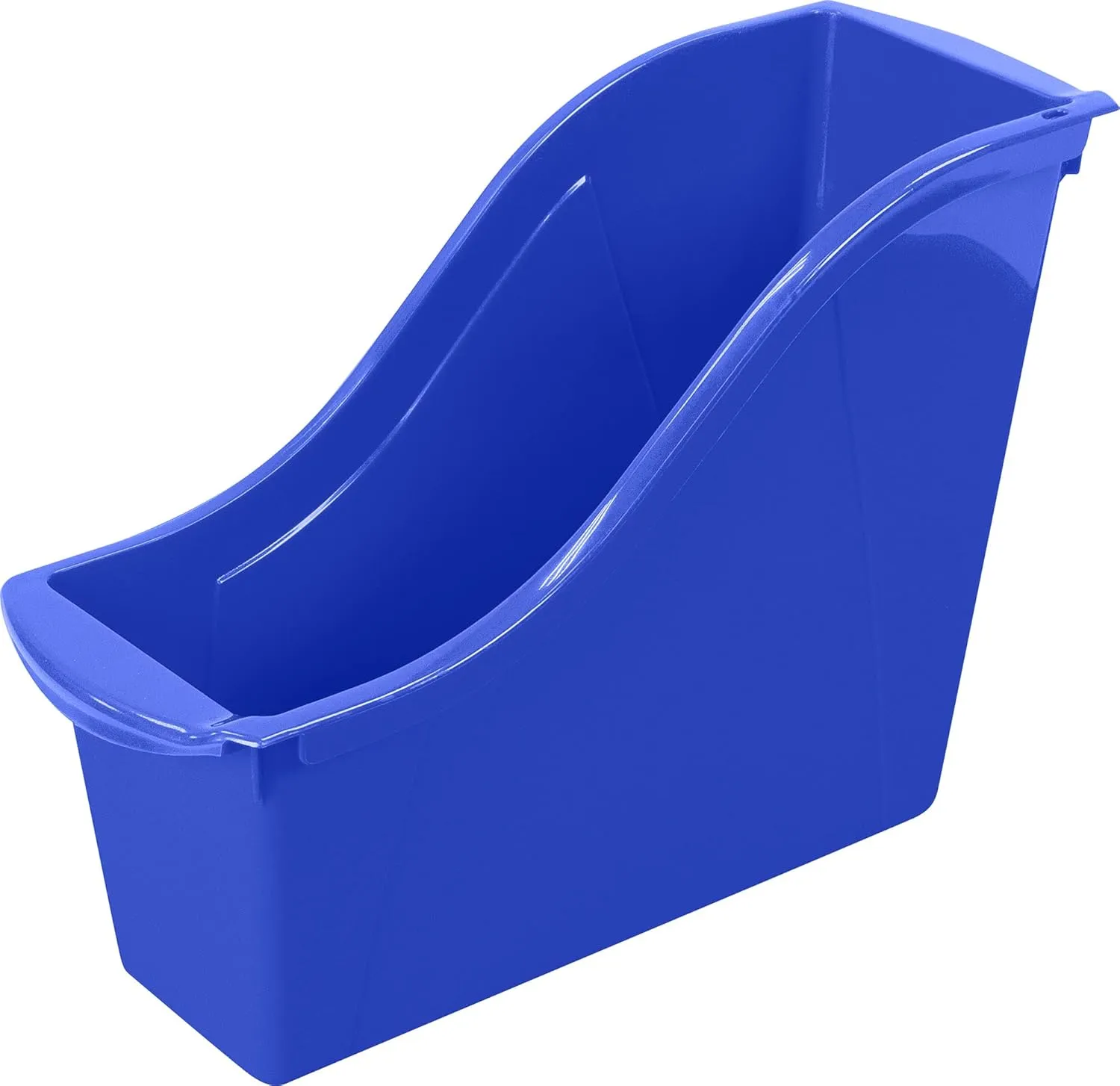 Storex Small Book Bin, Linking Storage Bin, Dry Erase Surface, 11.75" x 8.5" x 4.5" STEM Blue 6-Pack