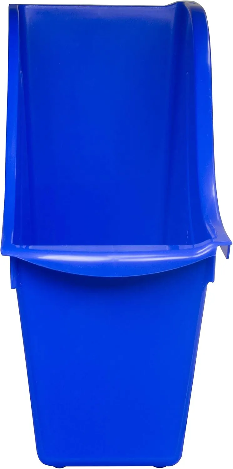 Storex Small Book Bin, Linking Storage Bin, Dry Erase Surface, 11.75" x 8.5" x 4.5" STEM Blue 6-Pack