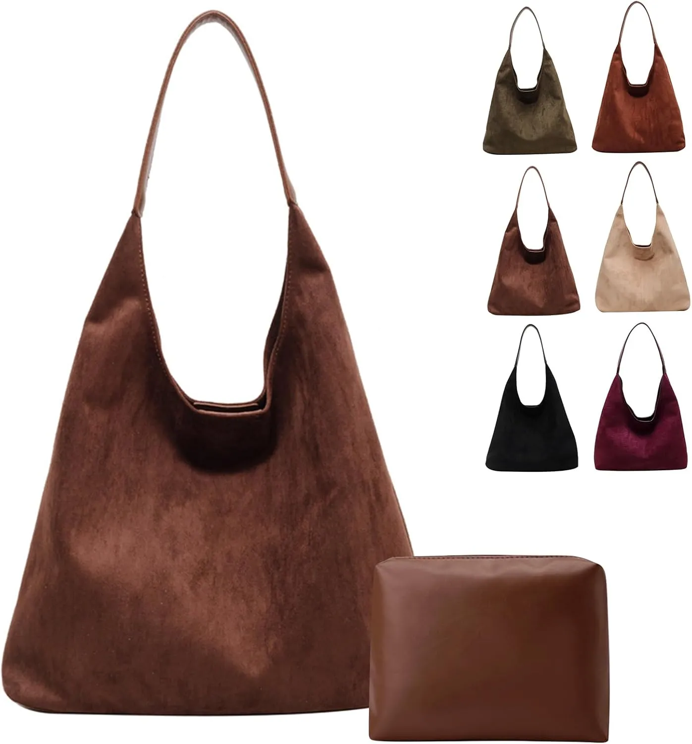 Suede Tote Bag for Women Hobo Bags Large Capacity Top Handle Bag Shoulder Bag,Premium Faux Suede Material