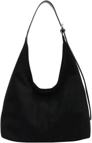 Suede Tote Bag for Women Shoulder Bag Retro Handbags Soft Satchel Stylish Large Two-piece Purse Work Travel