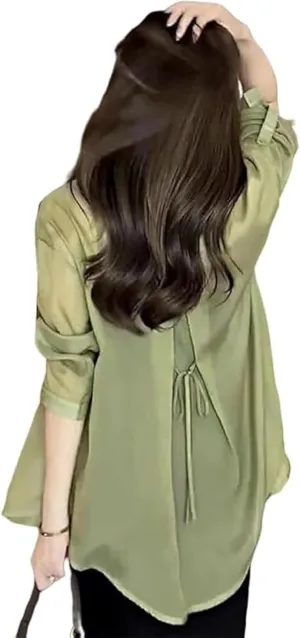 Summer Sunscreen Chiffon Shirt, Sheer Button Down Shirts for Women, Uv Blocking, Breathable, Fast Drying