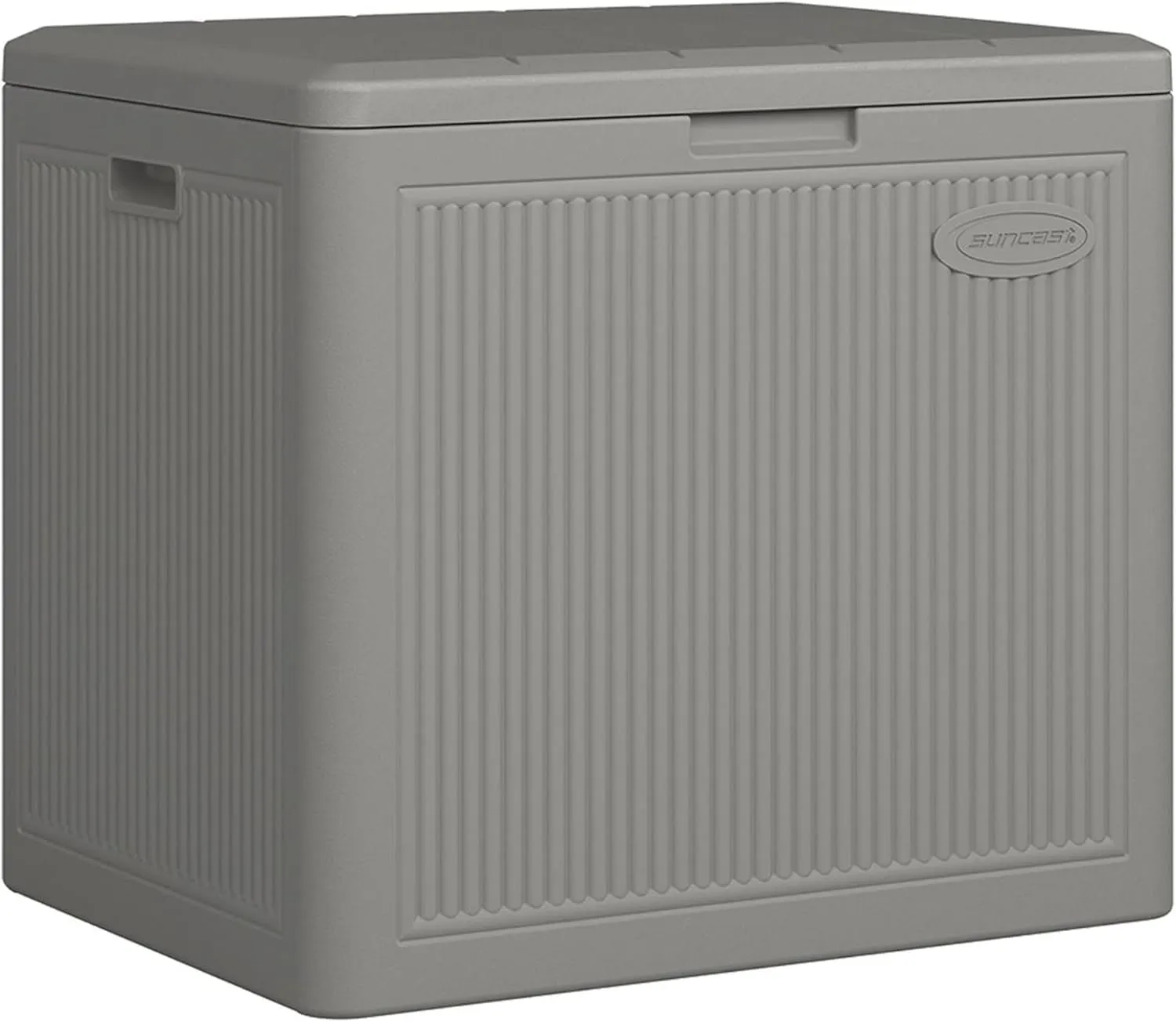 Suncast 22 Gallon Indoor or Outdoor Small Patio Deck Box, Plastic Storage Bin for Lawn, Garden, Garage, & Home Organization, Stoney (3 Pack)