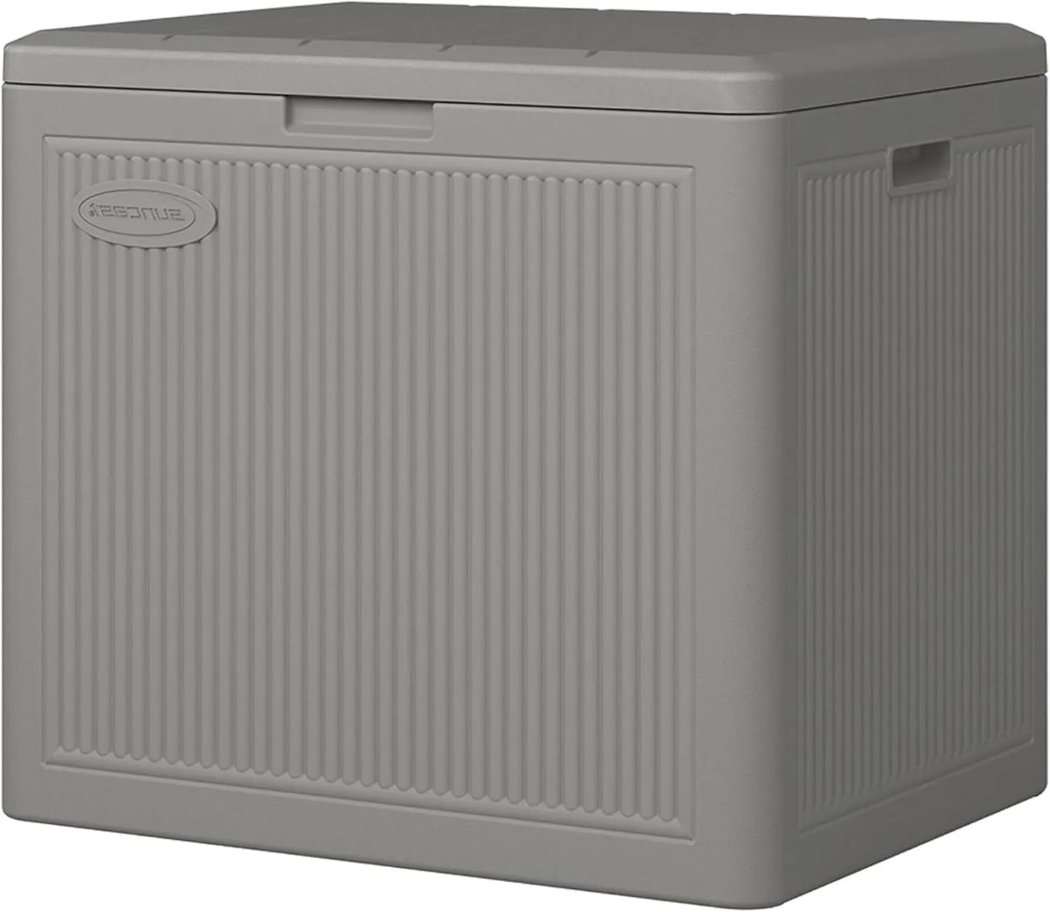 Suncast 22 Gallon Indoor or Outdoor Small Patio Deck Box, Plastic Storage Bin for Lawn, Garden, Garage, & Home Organization, Stoney (3 Pack)