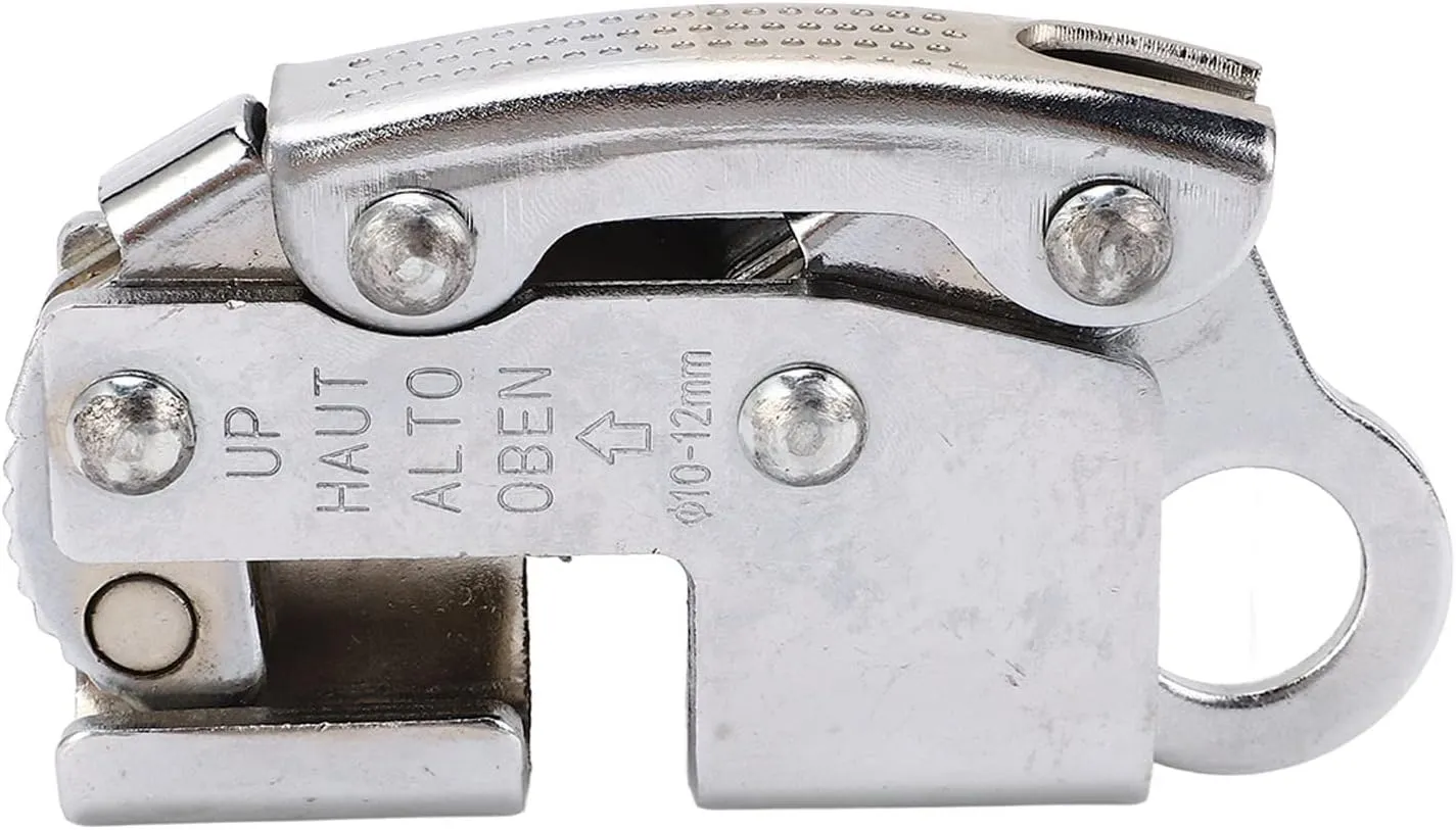 SUNGOOYUE Rock Climbing Self Locking Rope Grab, Alloy Steel Fall Safety Harness Rope Grab Device