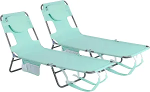 SUNNYFEEL Beach Lounge Chair, Backpack Reclining Beach Chairs Lay Flat, Sun Face Down Tanning Chair, Folding Camping Chairs Portable Camp Cot with Backpack Straps for Outdoor/Picnic/Lawn