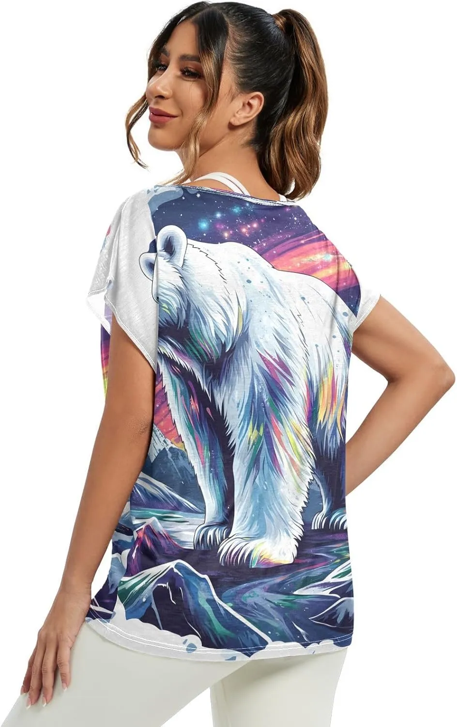 Sunset Tree Roots Red Women t Shirts Sheer Off Shoulder Fall Blouses for Women Casual Work Tops for Women