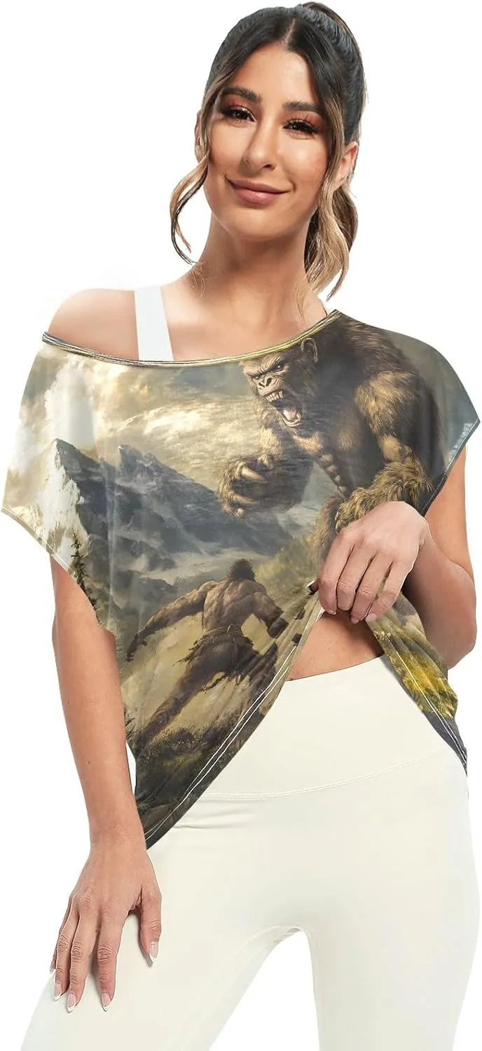 Sunset Tree Roots Red Women t Shirts Sheer Off Shoulder Fall Blouses for Women Casual Work Tops for Women
