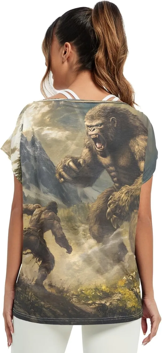 Sunset Tree Roots Red Women t Shirts Sheer Off Shoulder Fall Blouses for Women Casual Work Tops for Women