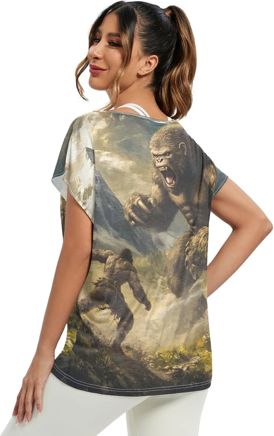 Sunset Tree Roots Red Women t Shirts Sheer Off Shoulder Fall Blouses for Women Casual Work Tops for Women
