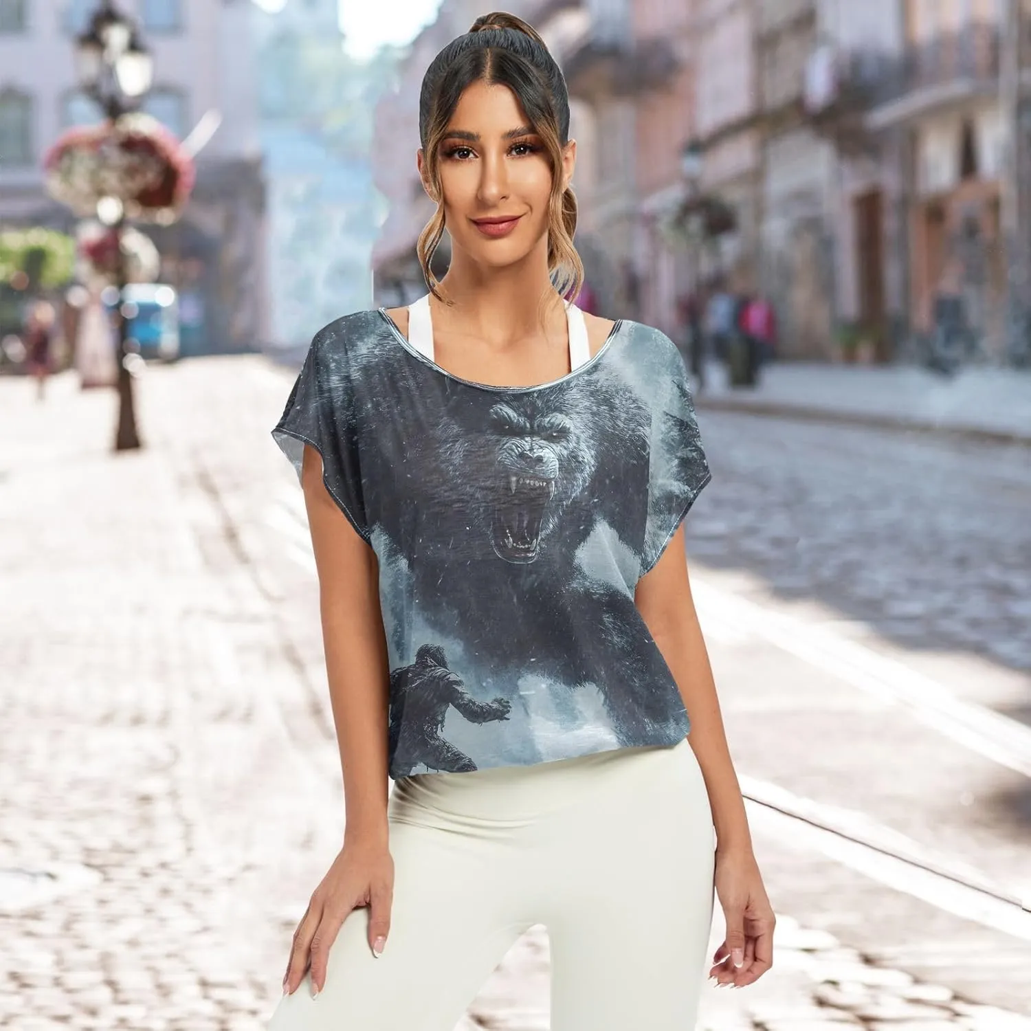 Sunset Tree Roots Red Women t Shirts Sheer Off Shoulder Fall Blouses for Women Casual Work Tops for Women