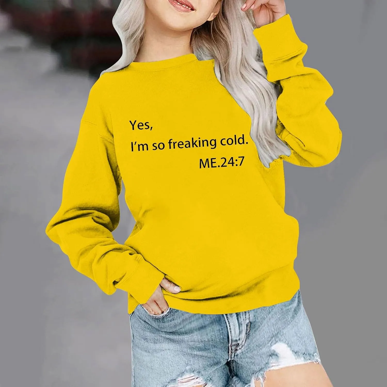Sweatshirt for Teen Girls Winter Solid Print Crewneck Crop Pullover Loose Fit Long Sleeve Winter Outwear 1-11 Years