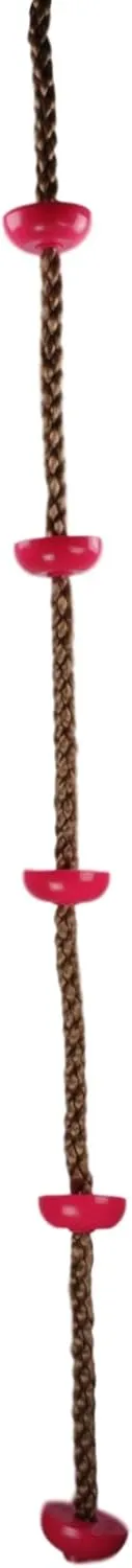 Swing Set Stuff Climbing Rope with Steps (Pink) & SSS Logo Sticker