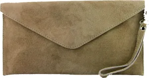 T106 - Italian clutch evening bag made of suede upper
